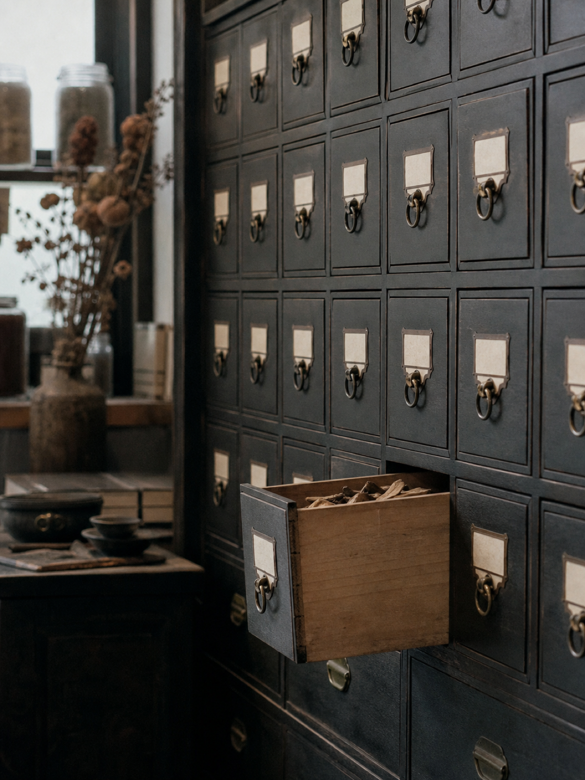 Chinese medicine herb dispensary drawers, acupuncturist professional indemnity insurance