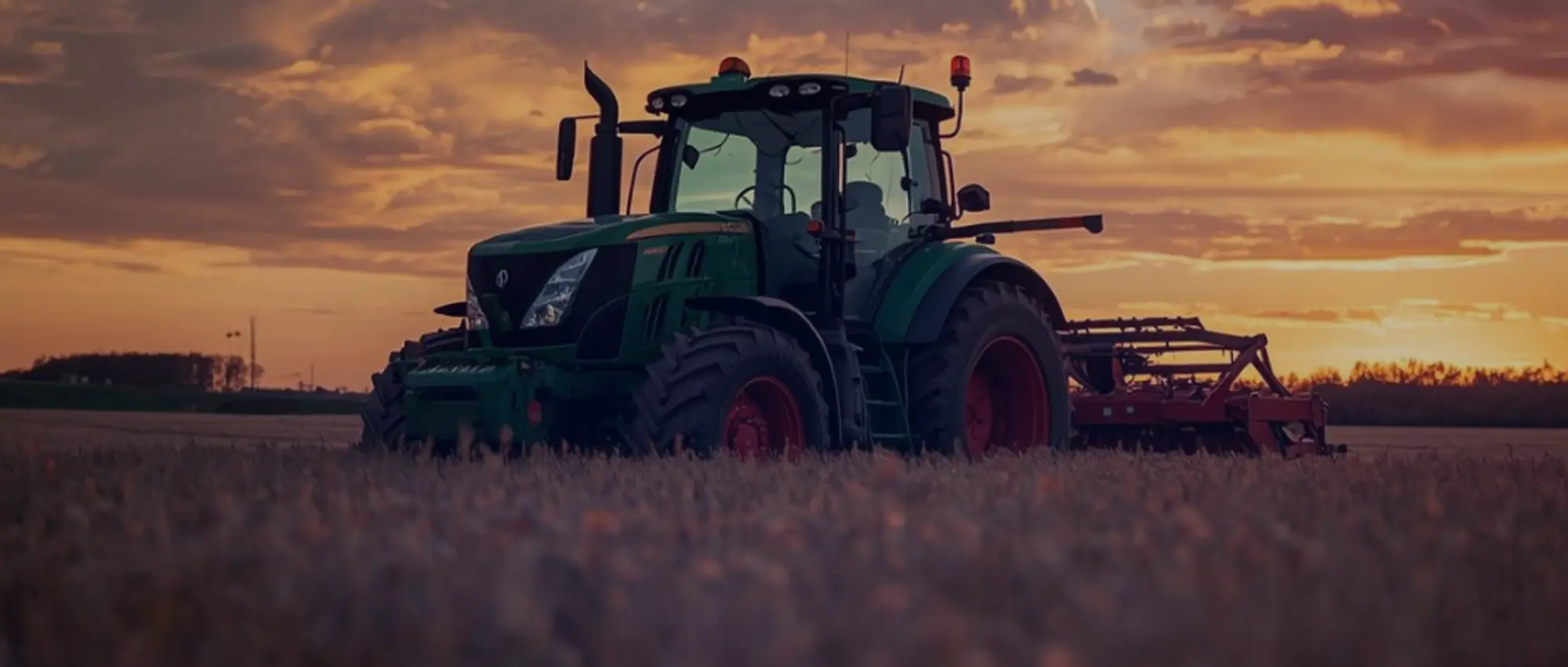 Agricultural tractor with cultivation equipment – dry hire insurance for farm machinery