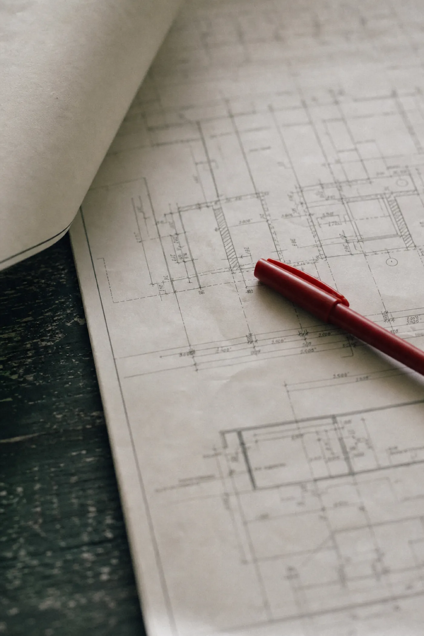 Detail of a plotted structural drawing, coverage under CAD operator PI insurance