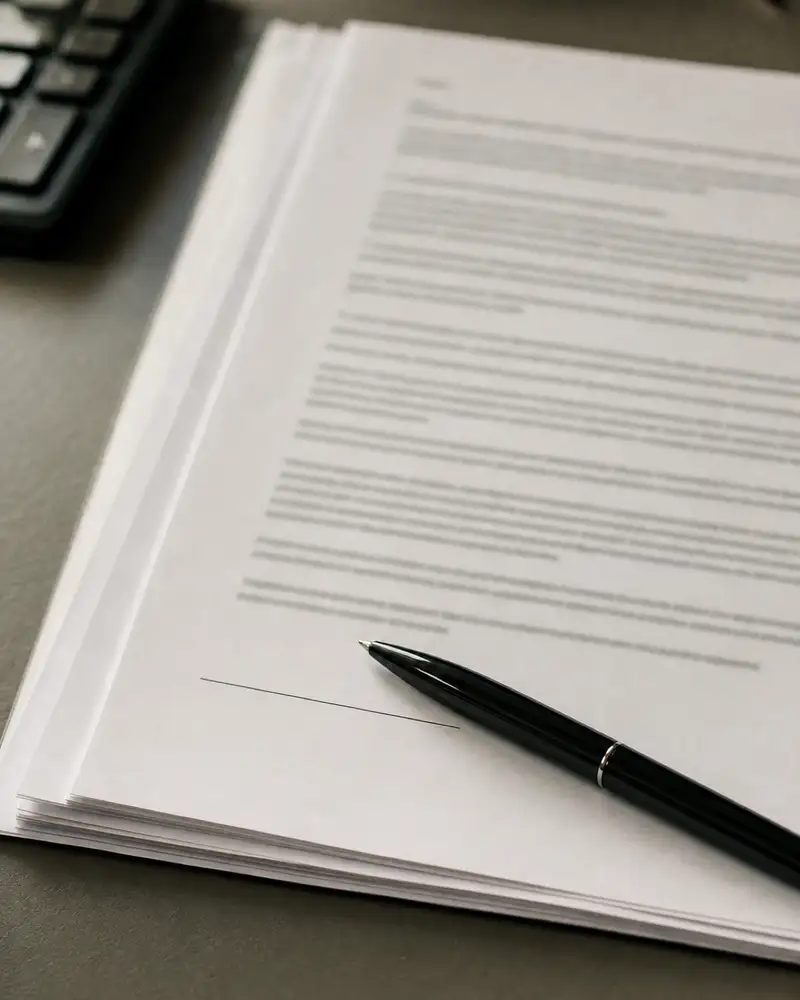 Unsigned employment contract and pen, the paperwork behind employment practices liability insurance claims