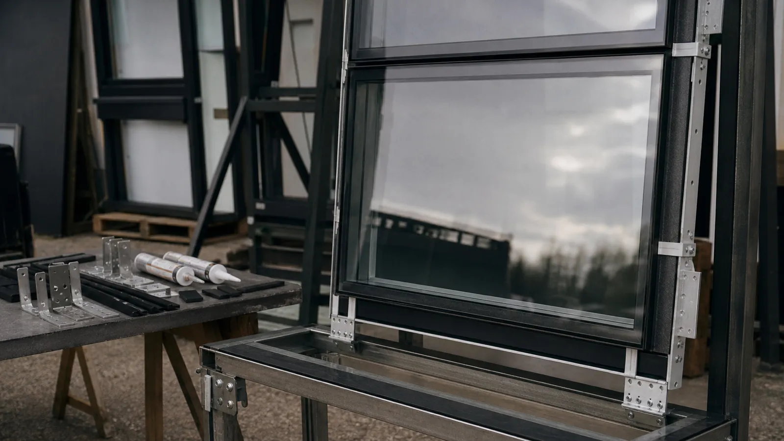Facade glazing mockup with fixings and gaskets - facade engineering design risk