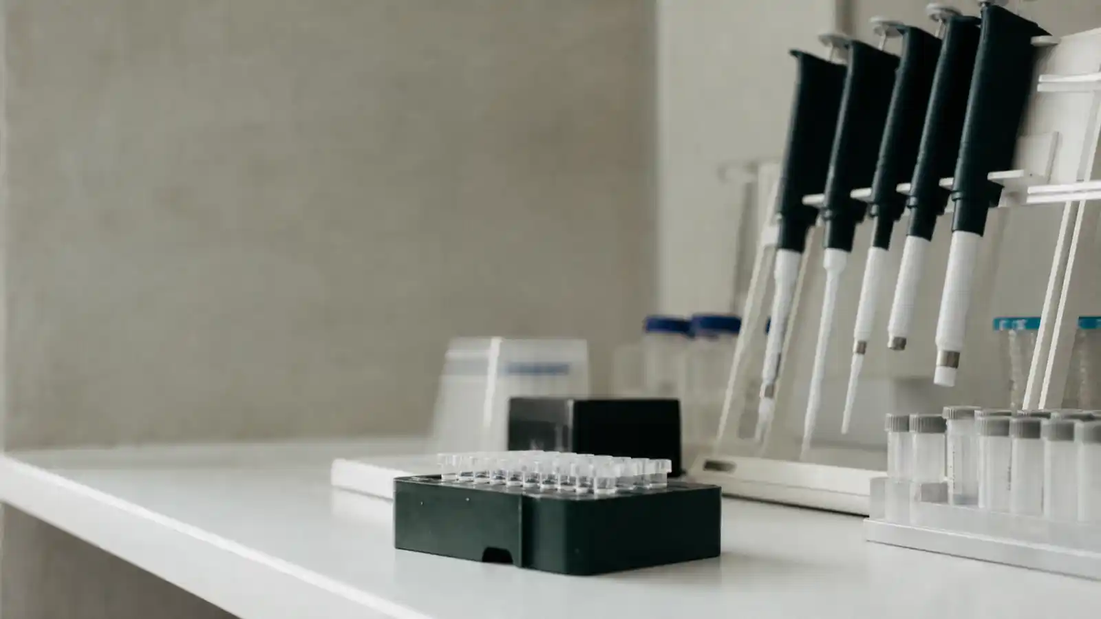 Pipettes and microplate on a genetics lab bench, professional indemnity insurance for geneticists