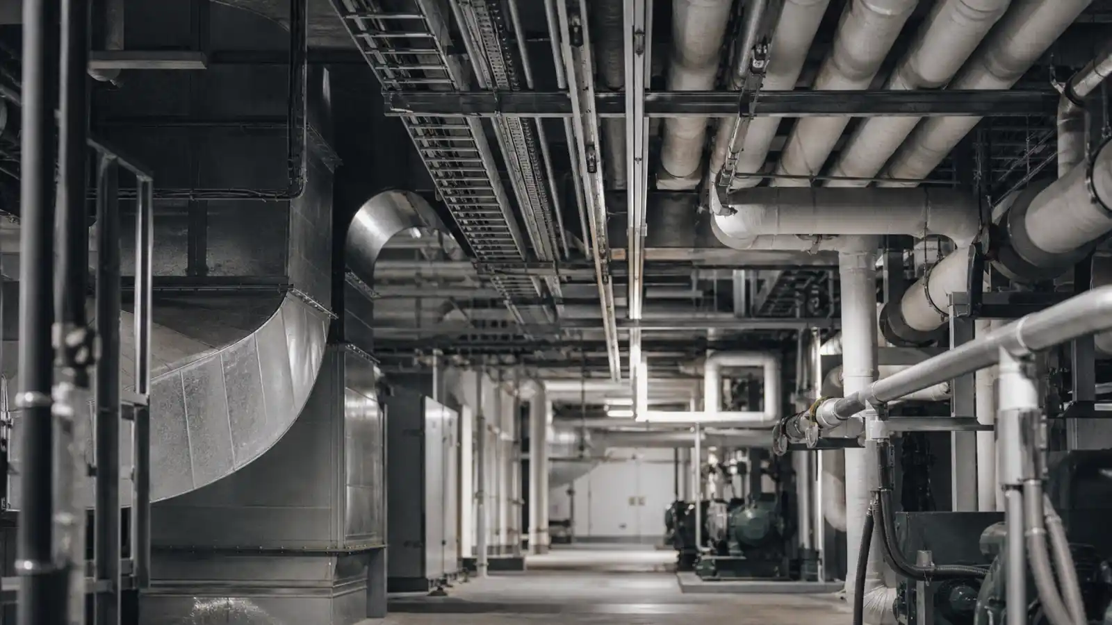 Commercial plant room ductwork and pipework - building services engineer insurance