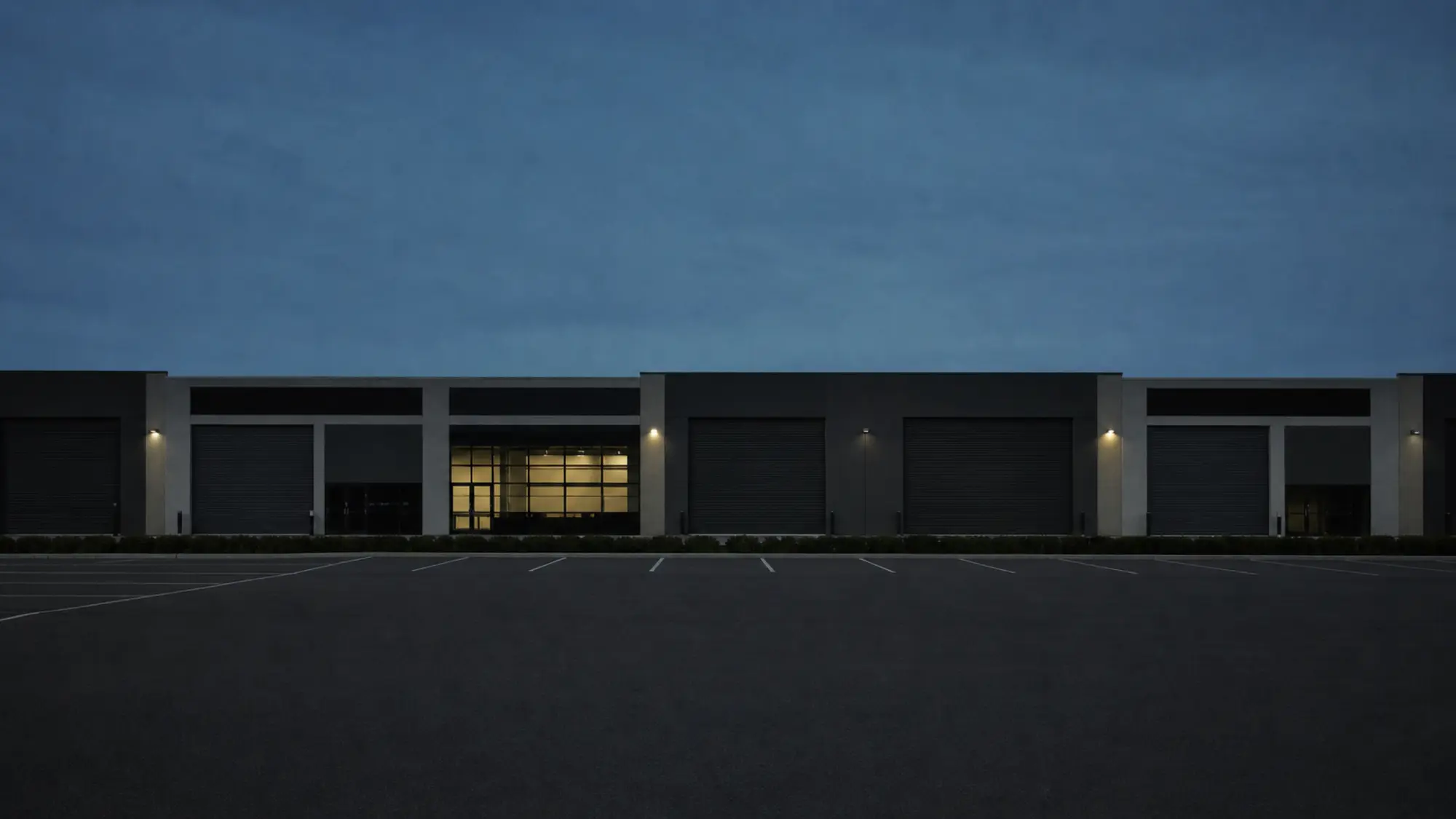 Australian industrial estate at dusk for host employer insurance
