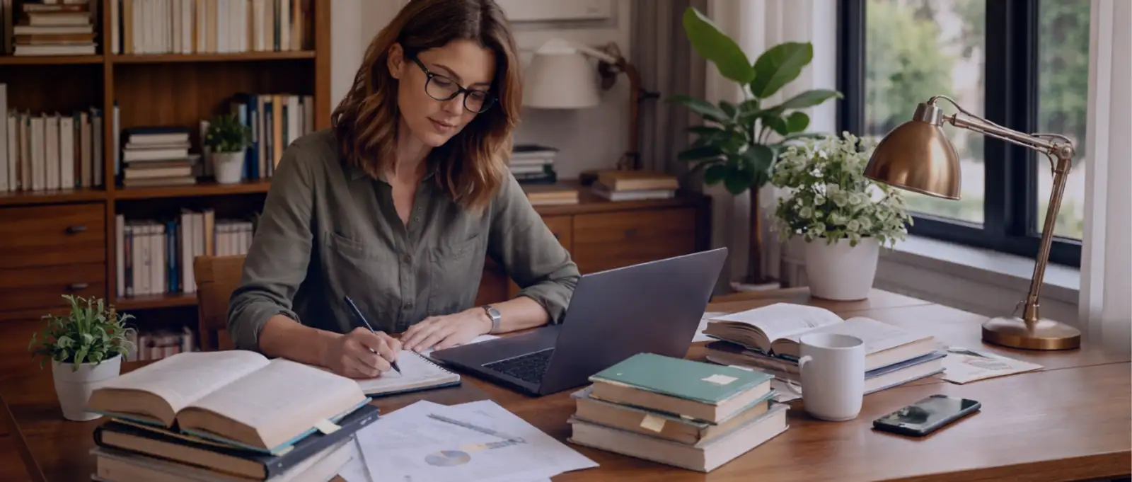 Independent researcher analysing financial data and charts at night with laptop showing graphs for professional indemnity insurance coverage