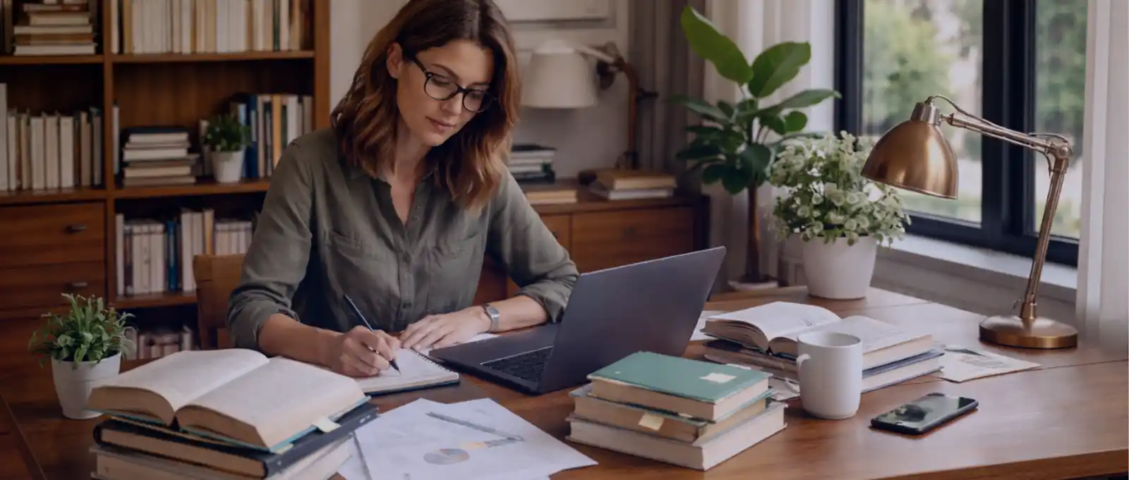 Independent researcher analysing financial data and charts at night with laptop showing graphs for professional indemnity insurance coverage