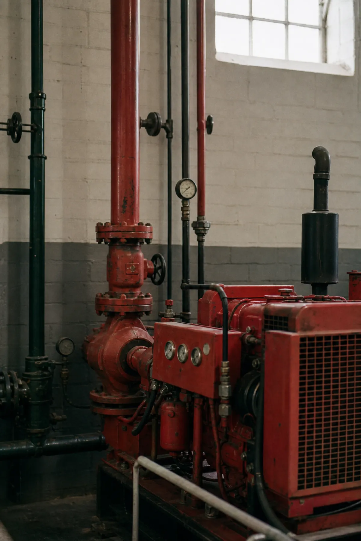 Fire pump and pipework protecting an industrial site insured under an ISR policy