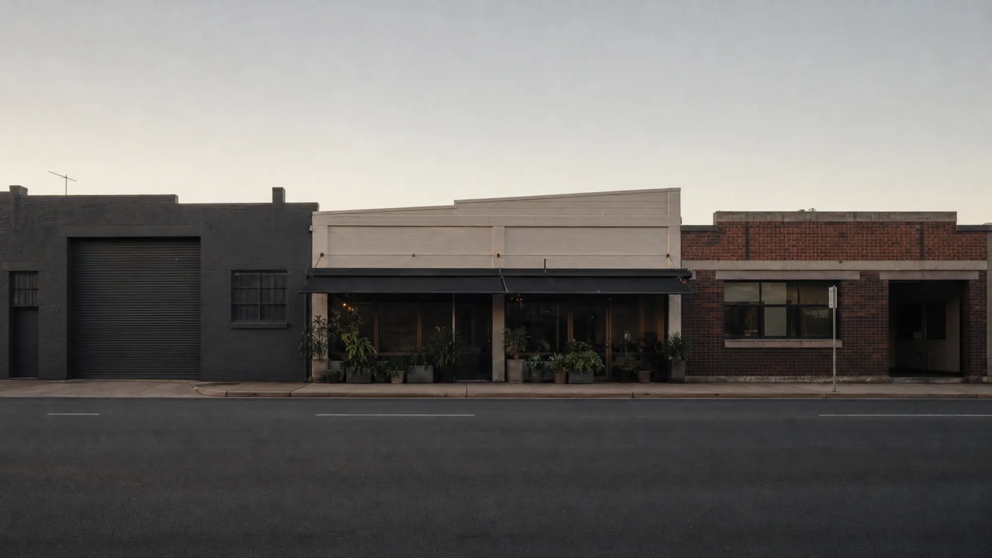 Row of varied Australian small business premises representing the industries Tank insures