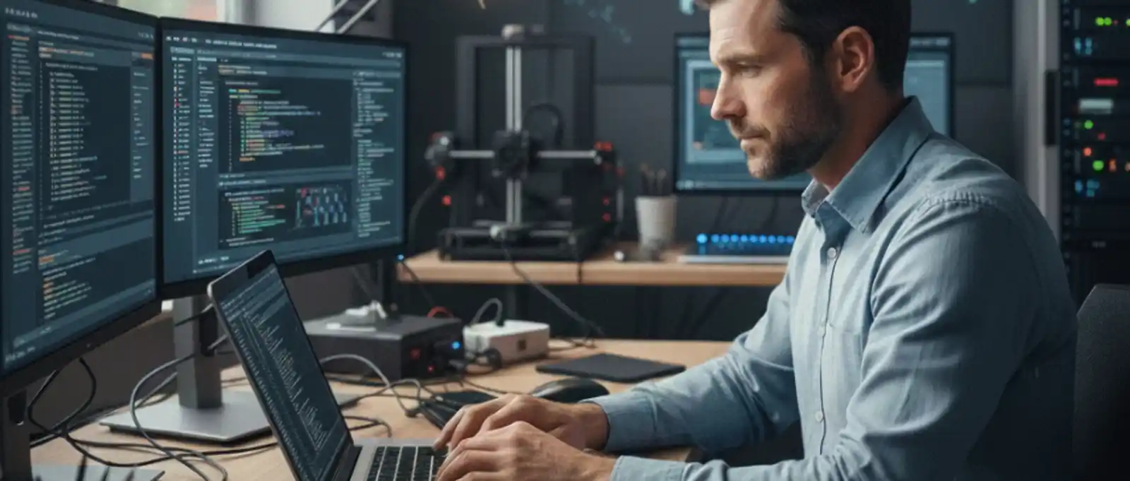 IT systems administrator working in data centre server room – cyber liability and technology errors insurance Australia