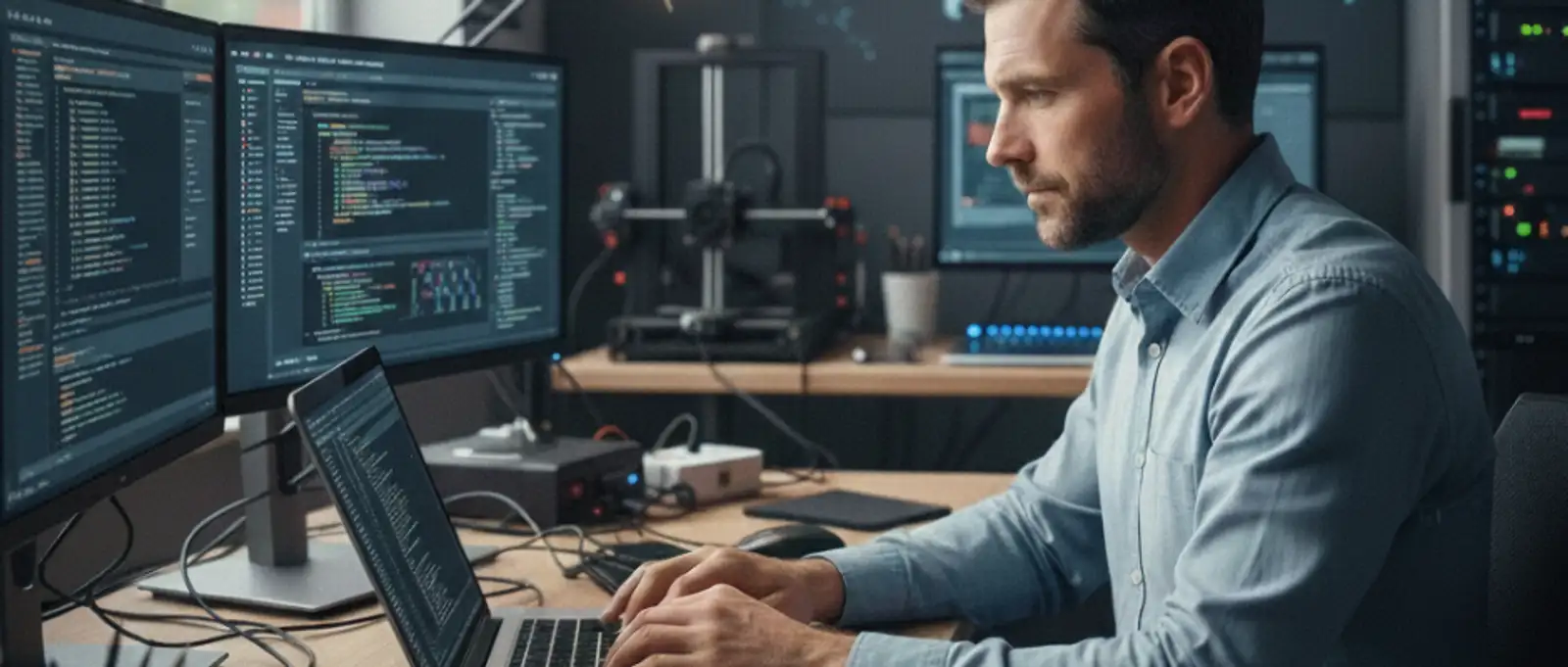 IT systems administrator working in data centre server room – cyber liability and technology errors insurance Australia