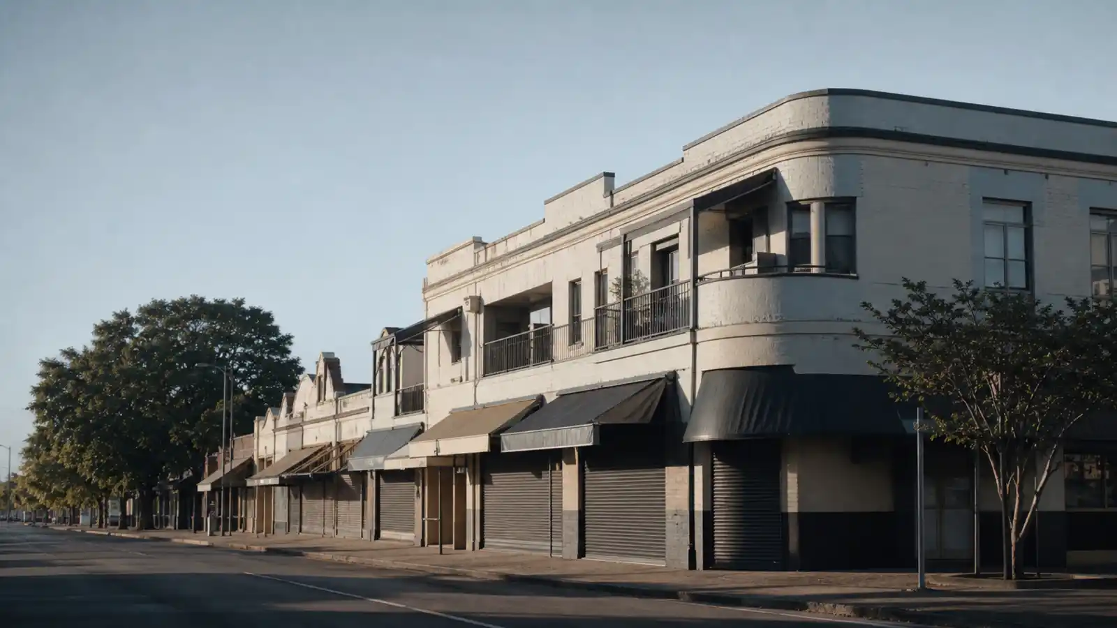 Corner building with shops below apartments, mixed-use property covered by ISR insurance