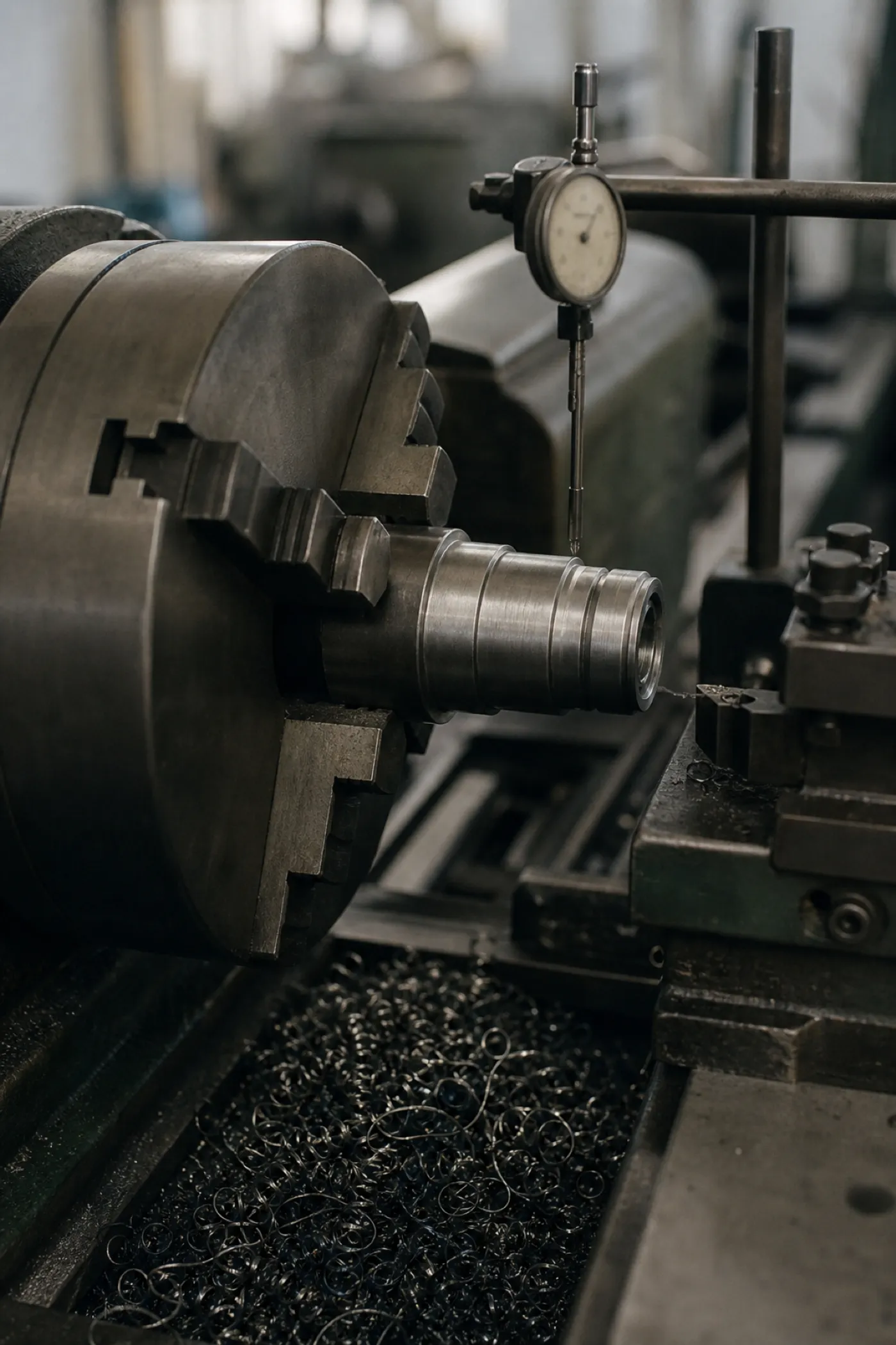 Lathe turning a steel shaft - professional indemnity for mechanical engineers