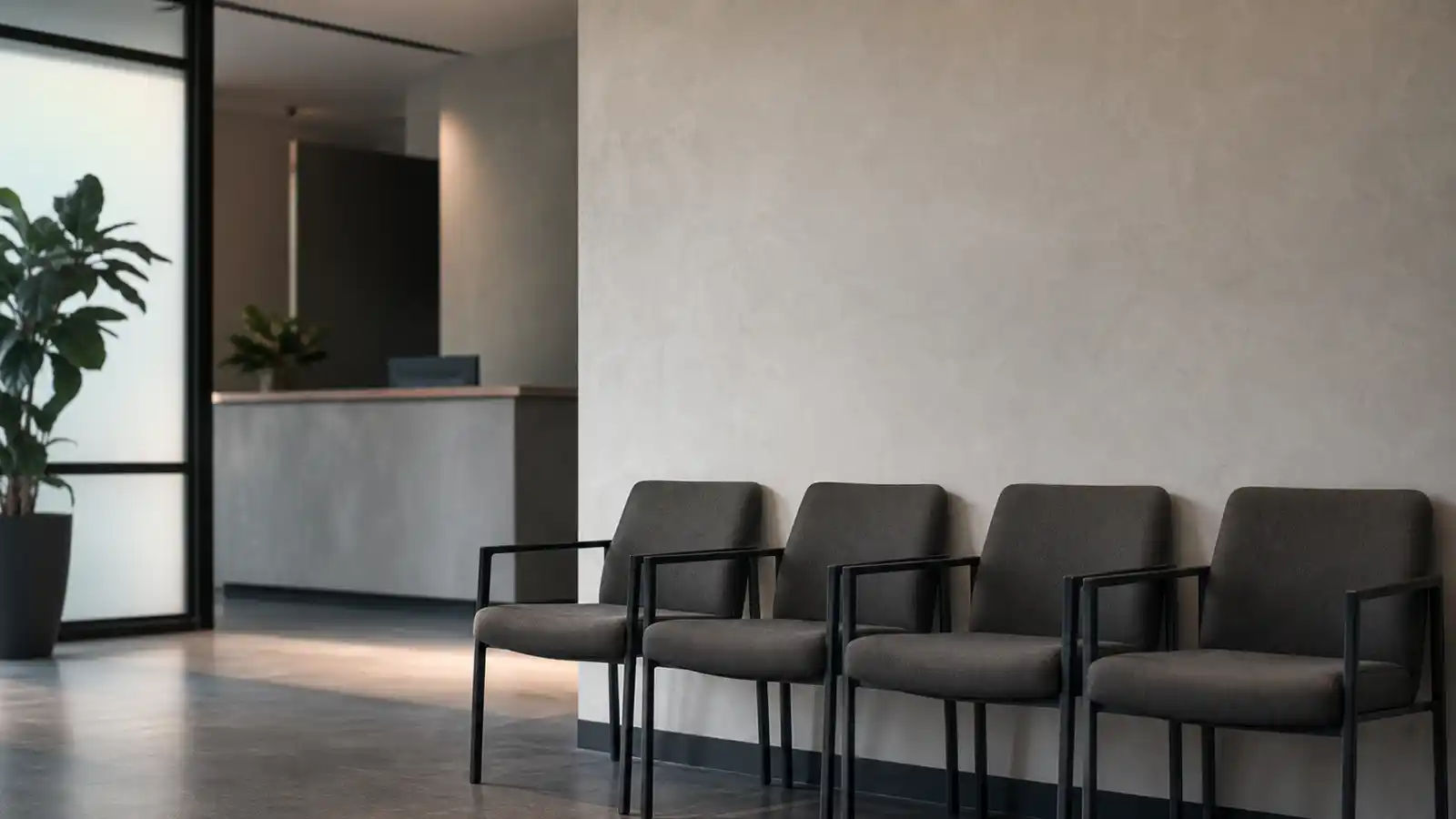Empty medical practice waiting room, the premises medical malpractice insurance protects