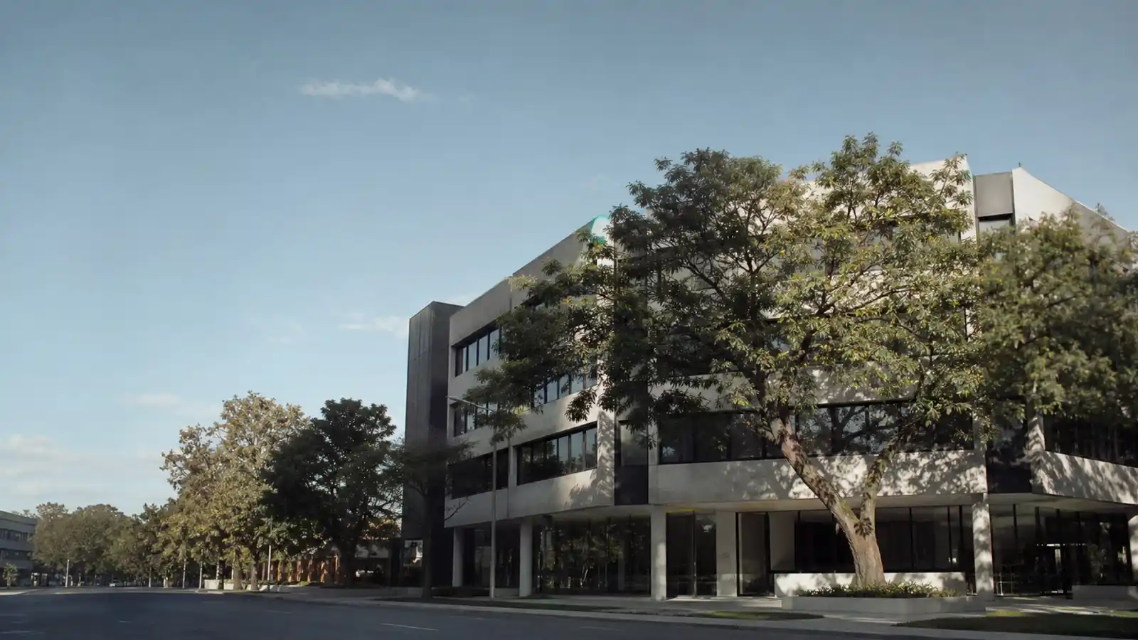 Mid-rise strata office building facade and lobby, office building strata insurance