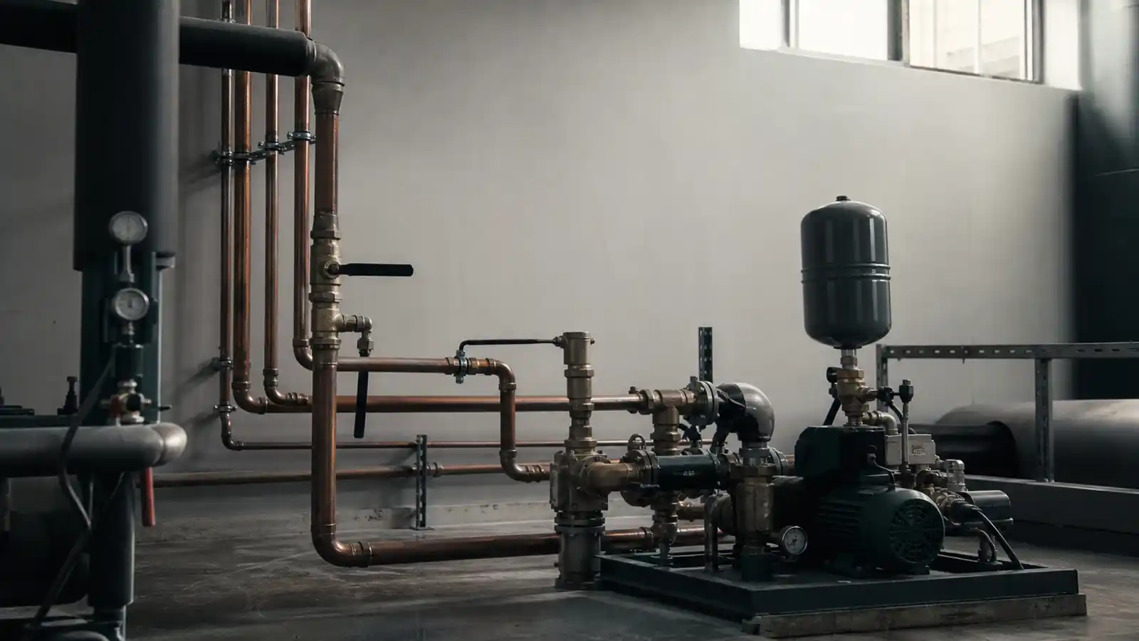 Commercial plant room pipework and valves - plumbing engineer professional indemnity insurance