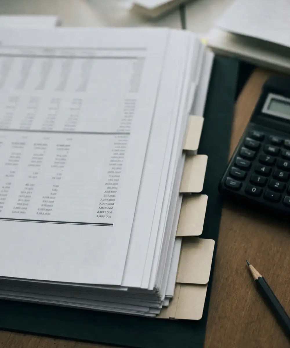 Tabbed financial statements under review, where transaction advisory PI and W&I cover differ