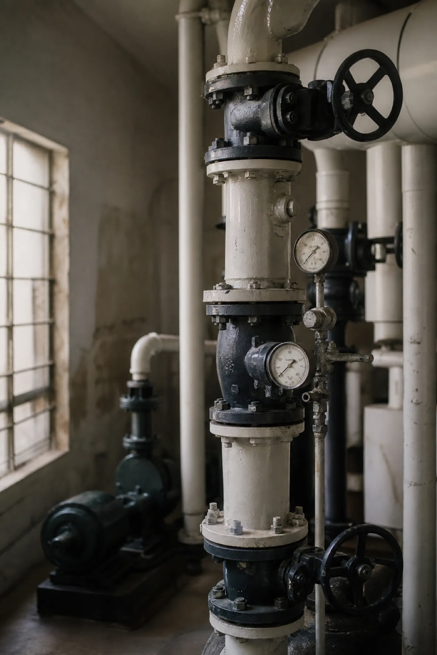 Pump station pipework and valves - water engineer professional indemnity
