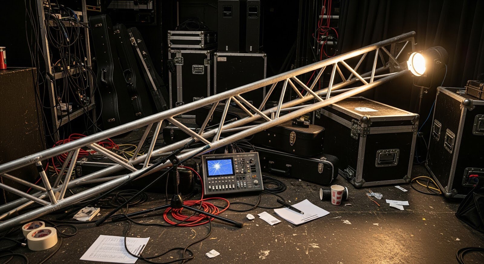 Sydney venue staging equipment during event setup