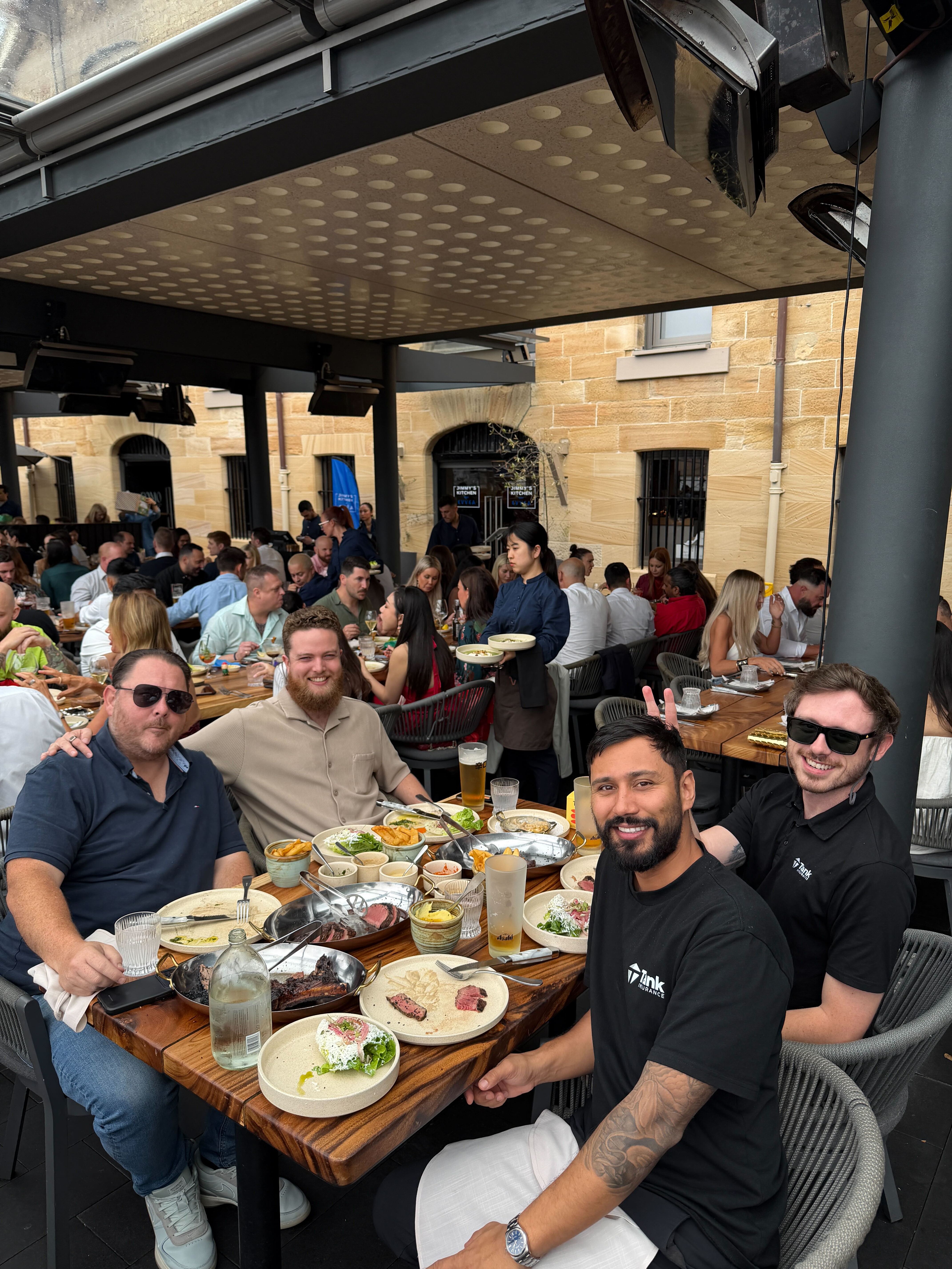 Tank Insurance team at a lunch